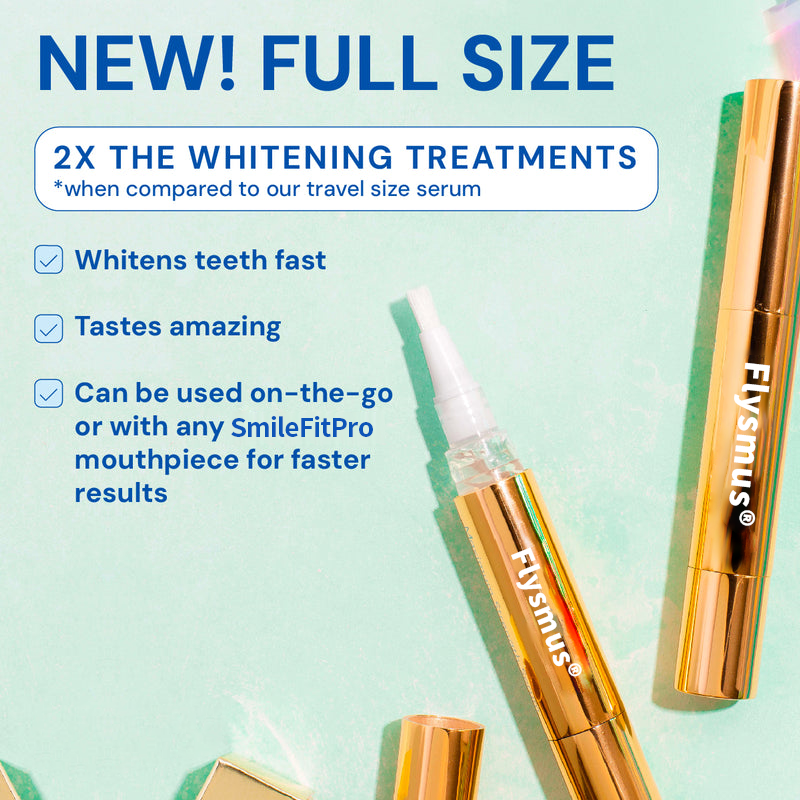 Flysmus® Extra-Strength Teeth Whitening Serum Pen + Dual-Peroxide Formula & Xylitol