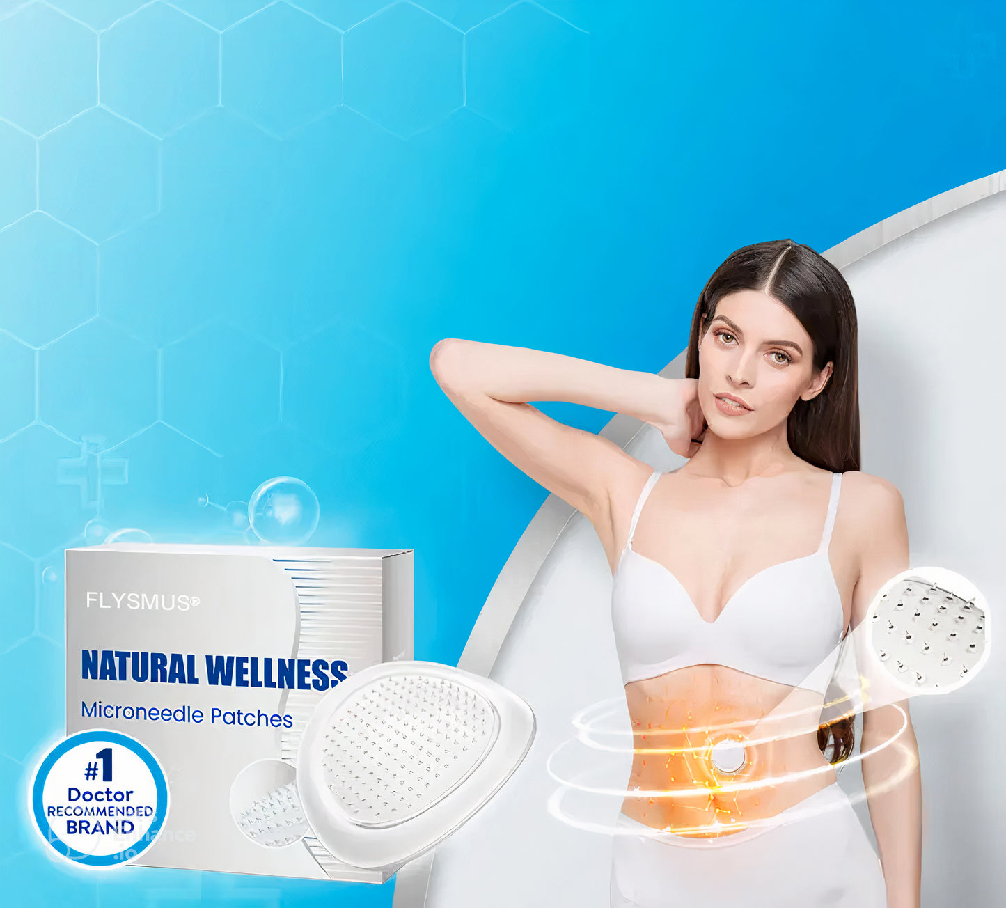 Flysmus® NATURAL WELLNESS Microneedle Patches Shape Up and Slim Down Glutathione Liver Detox