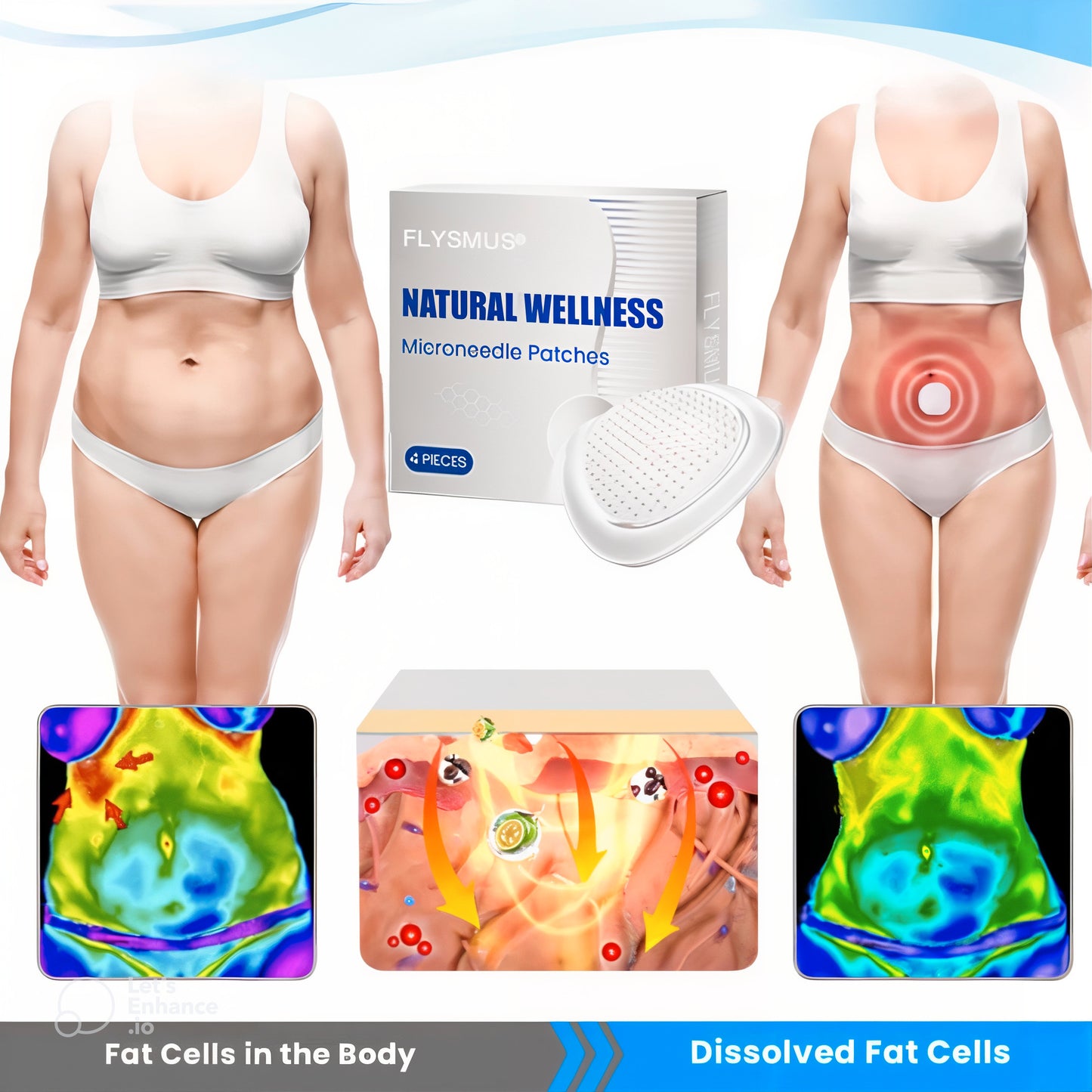 Flysmus® NATURAL WELLNESS Microneedle Patches Shape Up and Slim Down Glutathione Liver Detox