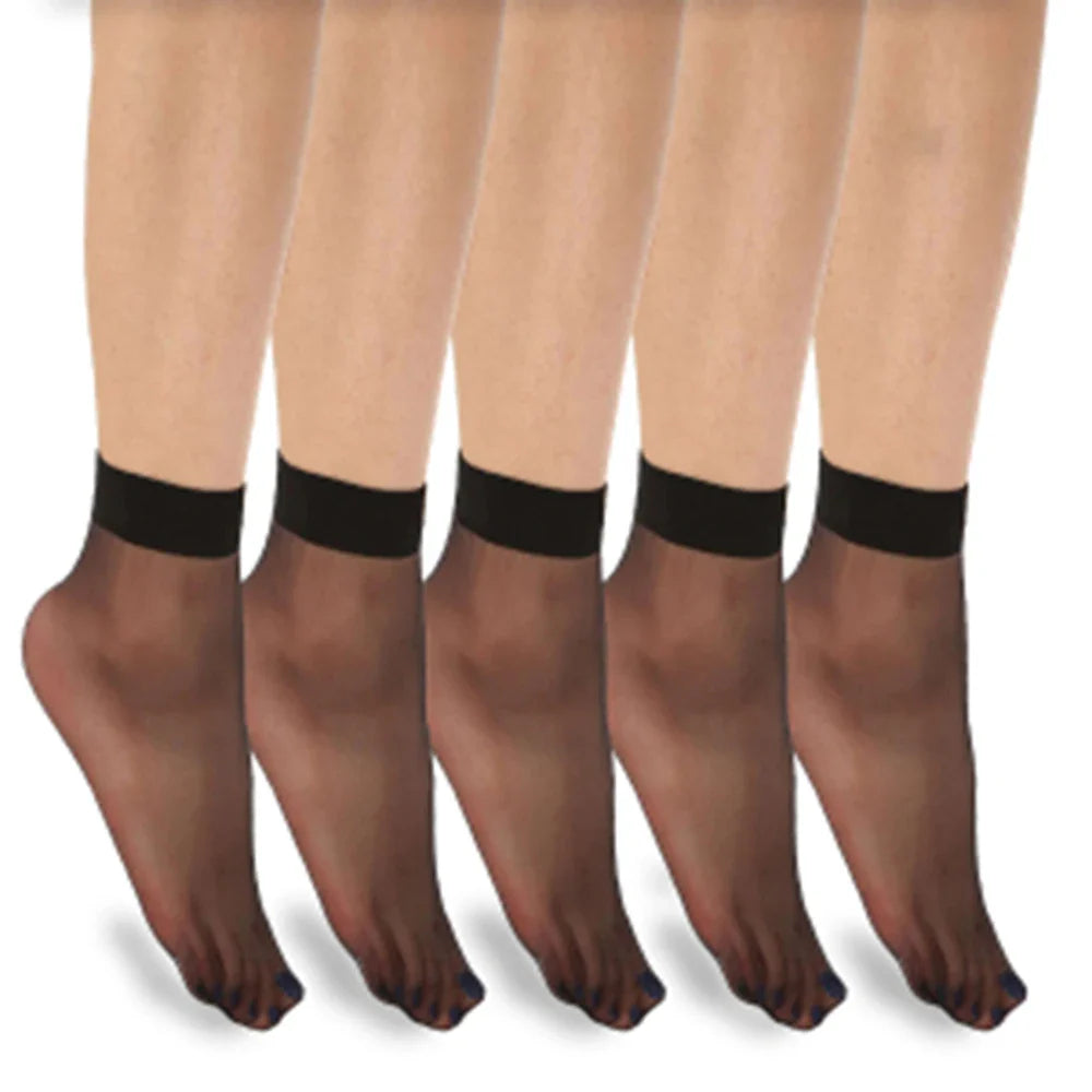 5/10/20 Pairs Vintage Lace Women Socks Summer Mesh Elastic Transparent Ankle Socks Lolita Women Versatile Fishing Net Black Sock