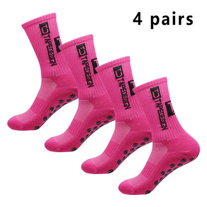 6 pairs of football socks sports socks men's mid-calf socks silicone non-slip dot socks basketball yoga socks