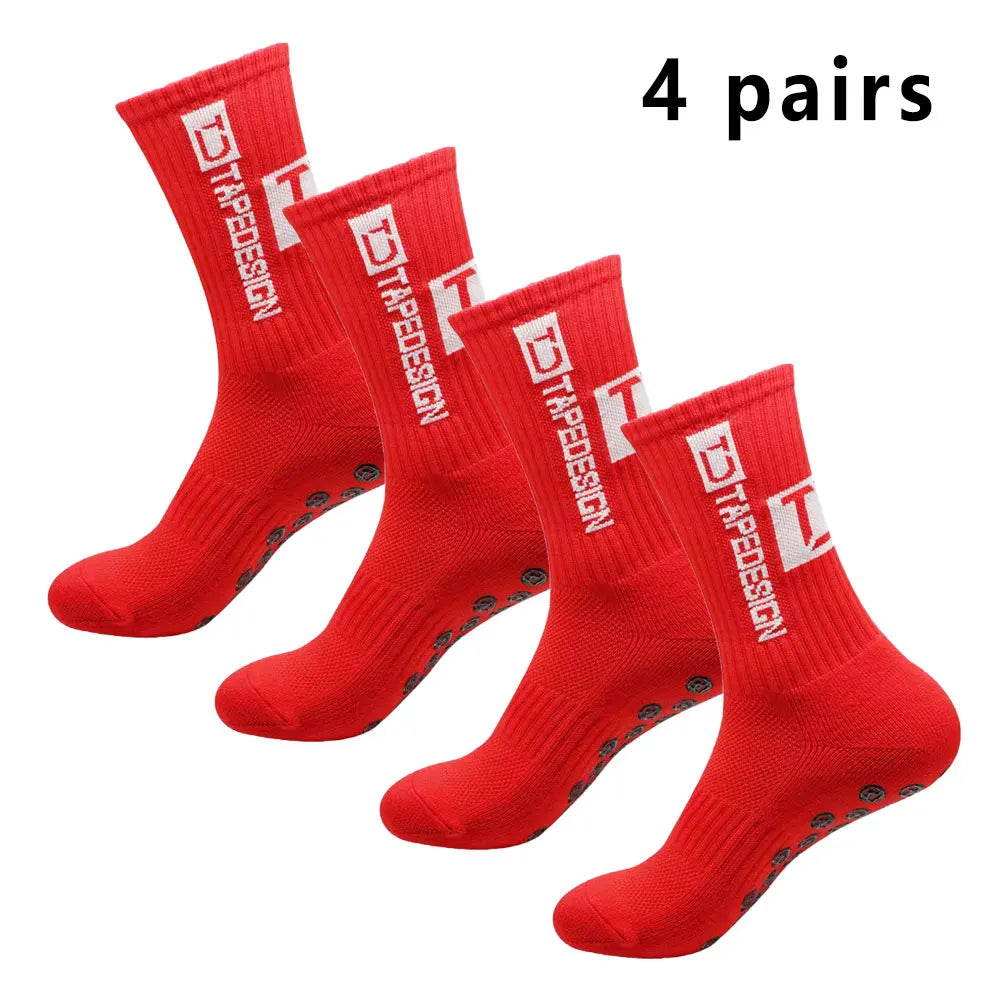 6 pairs of football socks sports socks men's mid-calf socks silicone non-slip dot socks basketball yoga socks