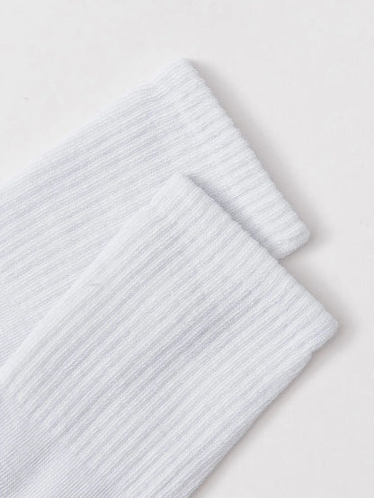 6/12 Pairs Middle Tube Socks For Men And Women Solid Colour In White and Black Fashion Sweat Absorption Breathable and Casual