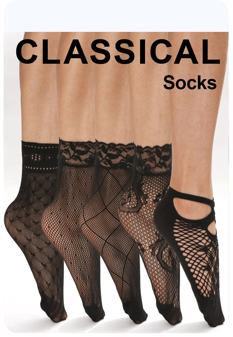 5/10/20 Pairs Vintage Lace Women Socks Summer Mesh Elastic Transparent Ankle Socks Lolita Women Versatile Fishing Net Black Sock